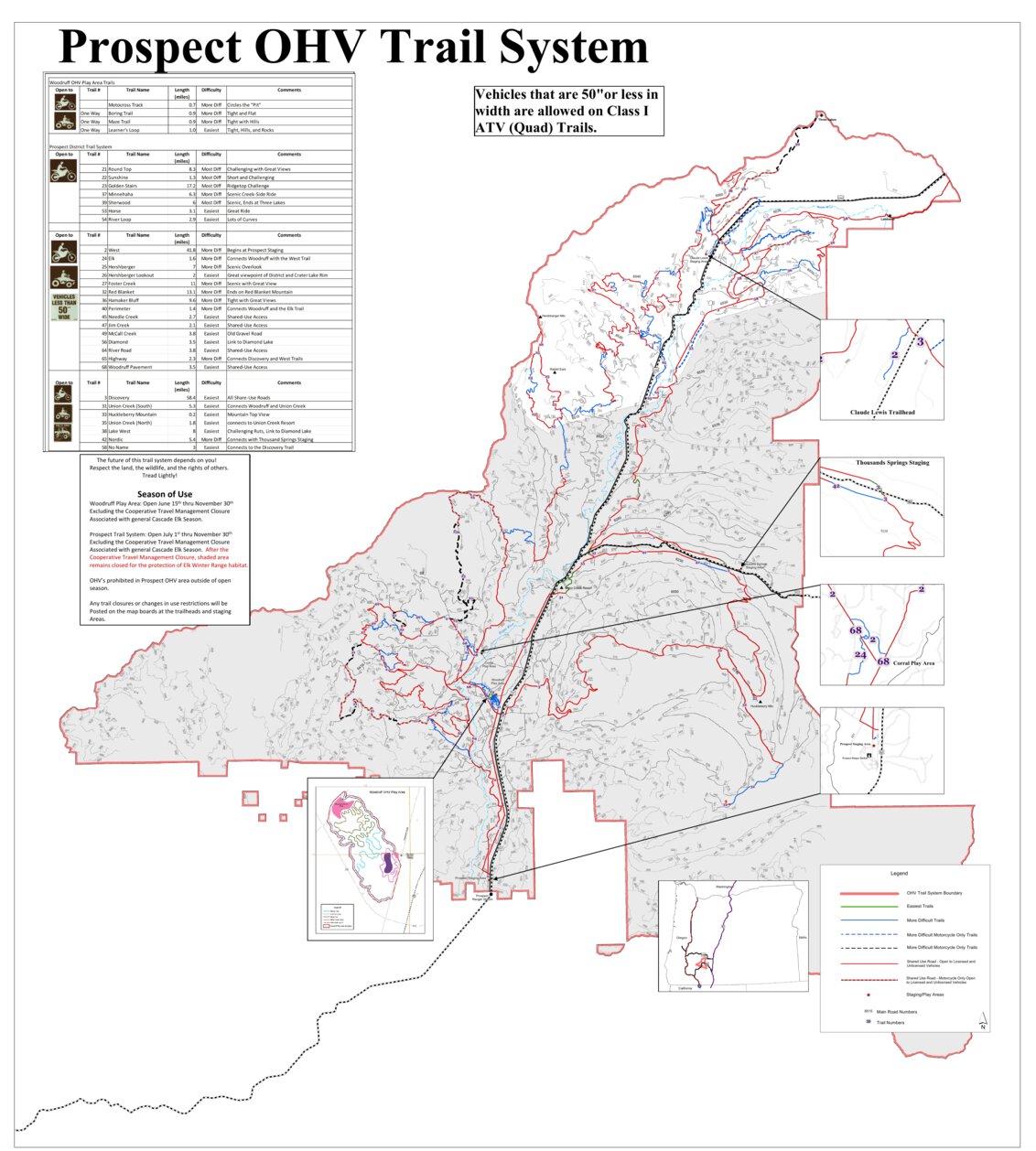 Prospect Map Prospect OHV Trail System Map by US Forest Service R6 Pacific Northwest ...