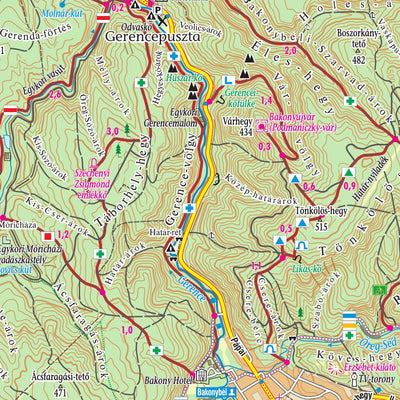 Bakony (nyugat) Öreg-Bakony turista-, biciklistérkép Preview 3