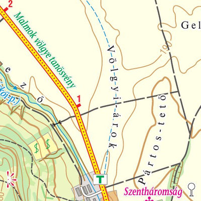 Malmok völgye turista-, biciklis térkép, Valley of Watermills tourist-biking map Preview 2