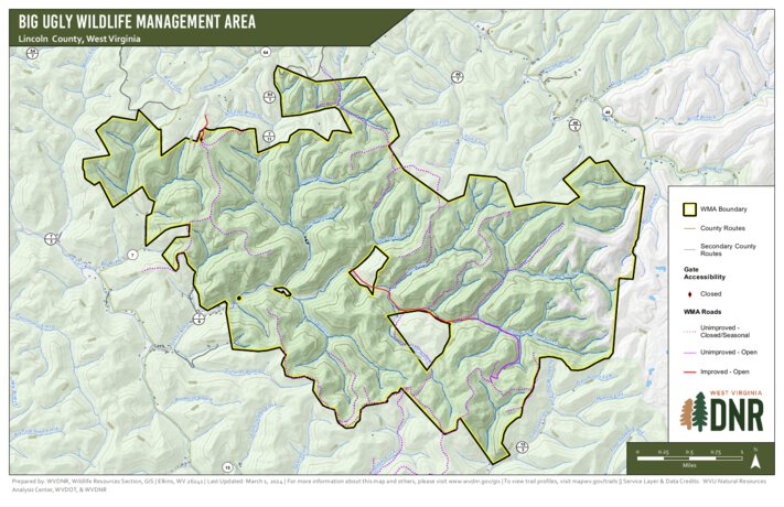 Big Ugly Wildlife Management Area Map by WV Division of Natural ...