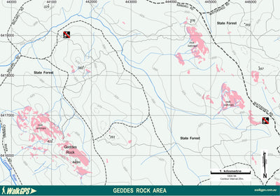 WalkGPS - Geddes Rock Walk Area - Darling Range Preview 1