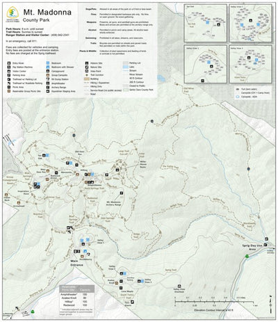 Mt Madonna County Park Guide Map Preview 1