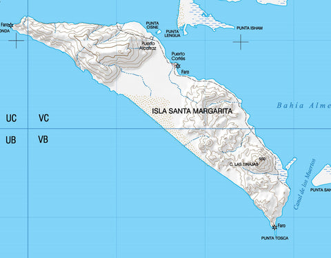 G1210-11 Baja, Mexico 1:250,000 Topographic Map Preview 1