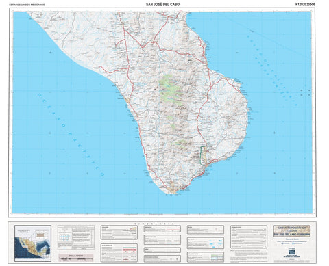 F1202-03-05-06 Baja, Mexico 1:250,000 Topographic Map Preview 1