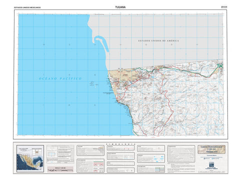 I1111 Baja, Mexico 1:250,000 Topographic Map Preview 1