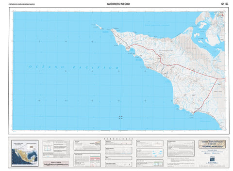 G1103 Baja, Mexico 1:250,000 Topographic Map Preview 1