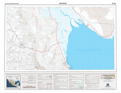 H1103 Baja, Mexico 1:250,000 Topographic Map Preview 1