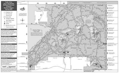 McDowell Sonoran Preserve North Area Trail Map - Spring 2024 Preview 1