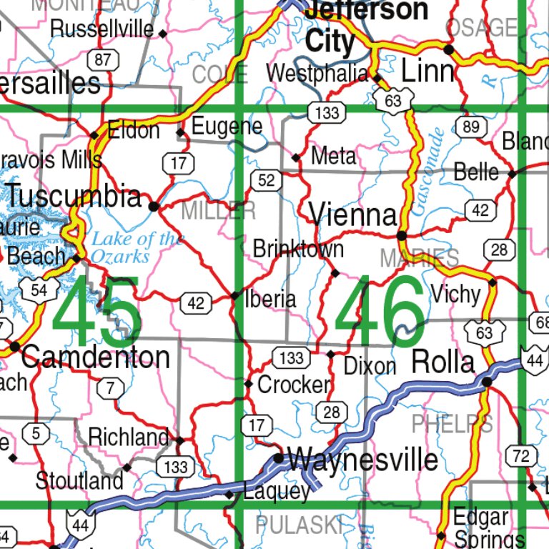 Missouri Atlas & Gazetteer Overview Map by Garmin | Avenza Maps