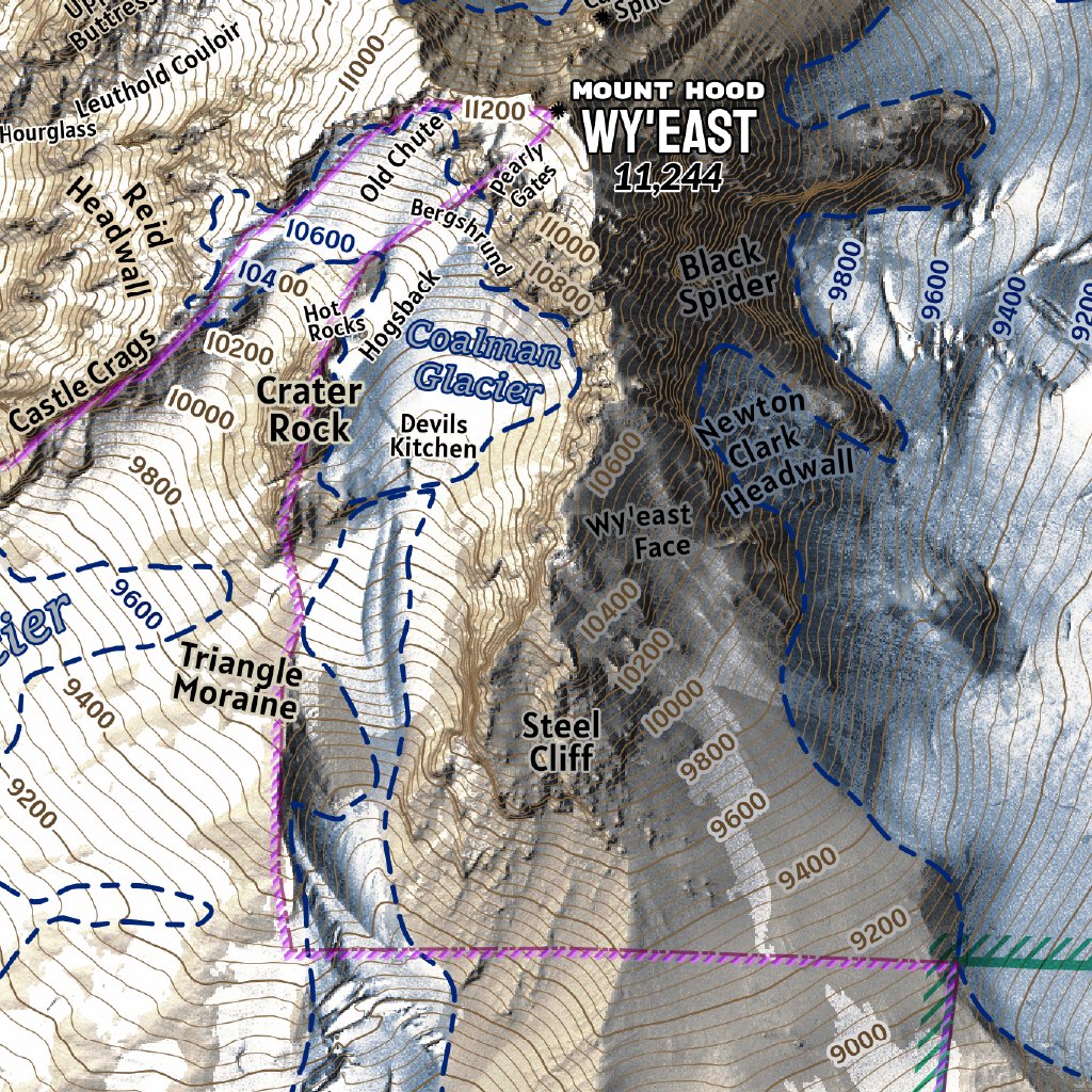 Timberline Trail Mt. Hood Oregon - Backpacking and Hiking Map by ...