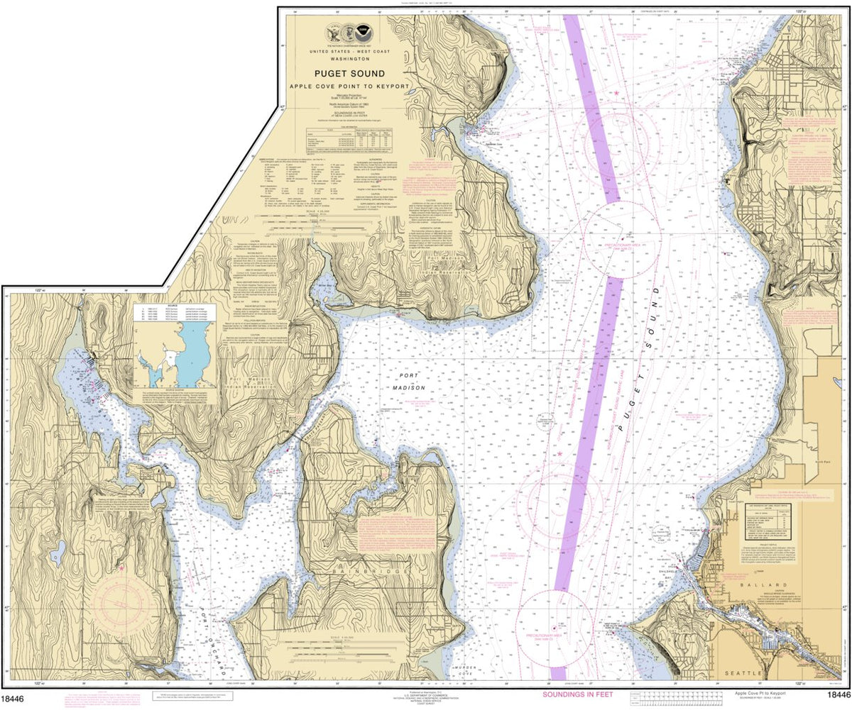 Puget Sound Apple Cove Point To Keyport Map by National Oceanographic ...