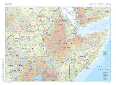 The Times Map of South Sudan, Ethiopia and Somalia Preview 1