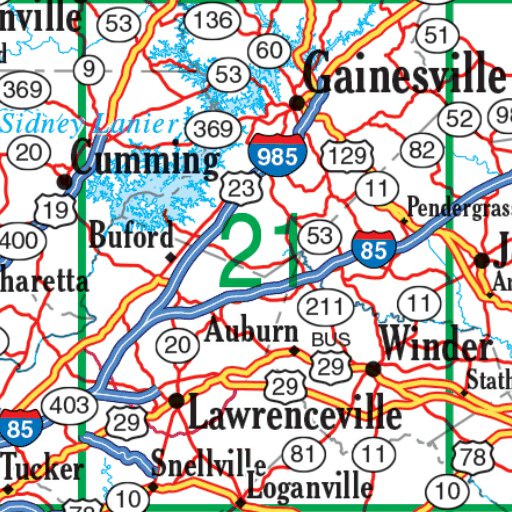 Georgia Atlas & Gazetteer - Overview Map by Garmin | Avenza Maps