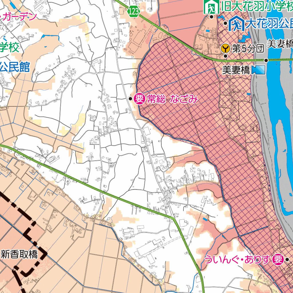 パイオニア2012年地図 今日まで使ってました。 常総市洪水ハザードマップ 鬼怒川版 Map by Kokudochizu CO.LTD