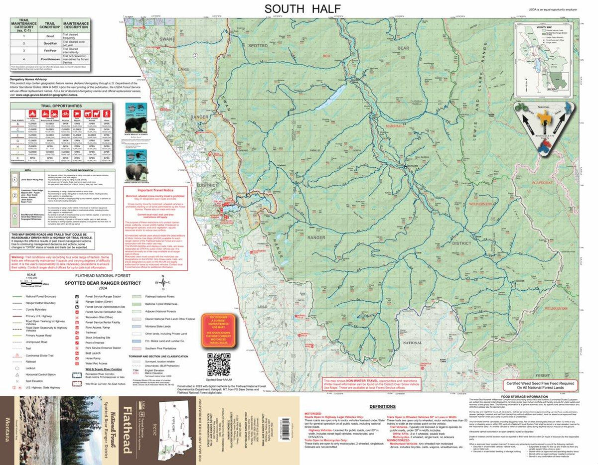 Flathead NF - Spotted Bear Ranger District 2024 Map by US Forest ...