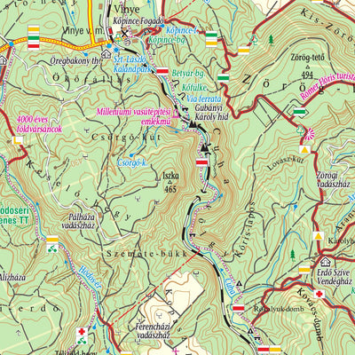 Sokoró/Cuha-völgye turista, biciklis térkép, Tourist & Biking map; Preview 3
