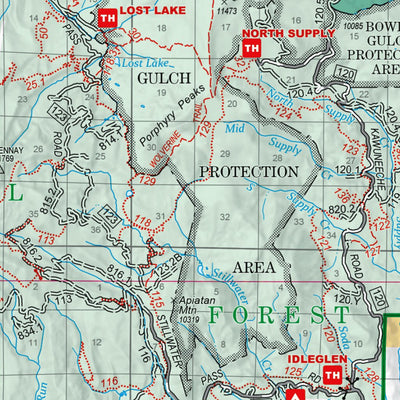 Arapaho and Roosevelt National Forests Visitor Map - South Half Preview 3