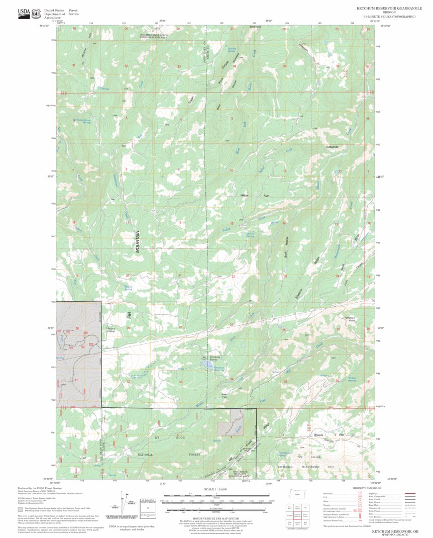 Ketchum Reservoir, OR FSTopo Legacy Map by US Forest Service - Topo ...