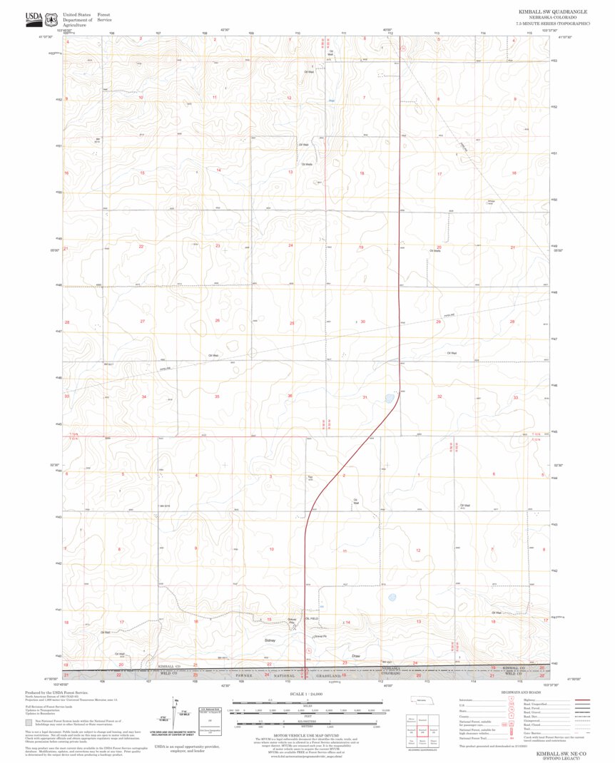 Kimball SW, NE - CO FSTopo Legacy Map by US Forest Service - Topo ...