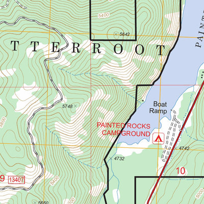 Painted Rocks Lake, MT FSTopo Legacy Preview 2