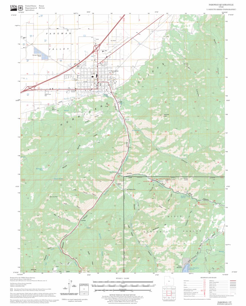 Parowan, UT FSTopo Legacy Map by US Forest Service - Topo | Avenza Maps