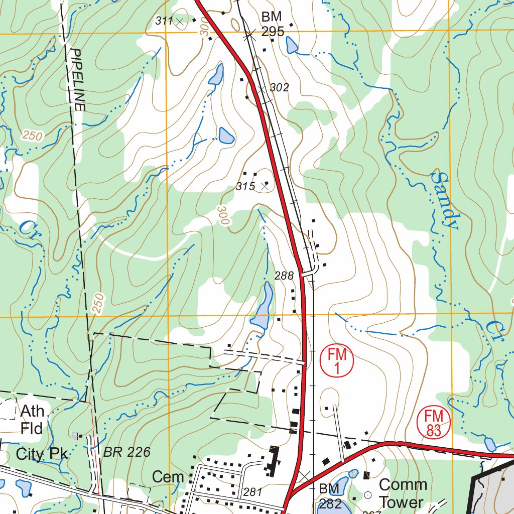 Pineland North, TX FSTopo Legacy Map by US Forest Service - Topo ...