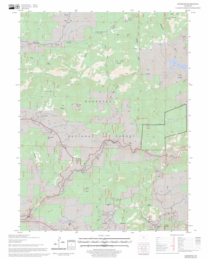 Raymond, CO FSTopo Legacy Map by US Forest Service - Topo | Avenza Maps
