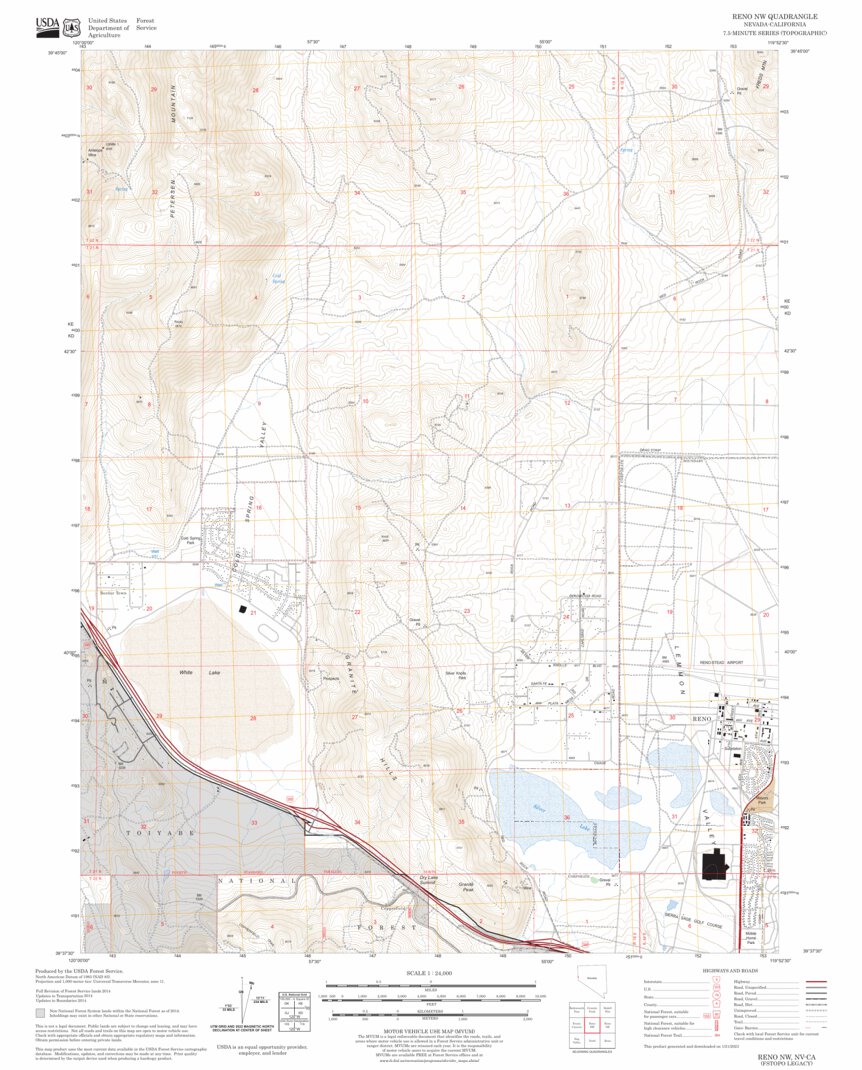 Reno NW, NV - CA FSTopo Legacy Map by US Forest Service - Topo | Avenza ...