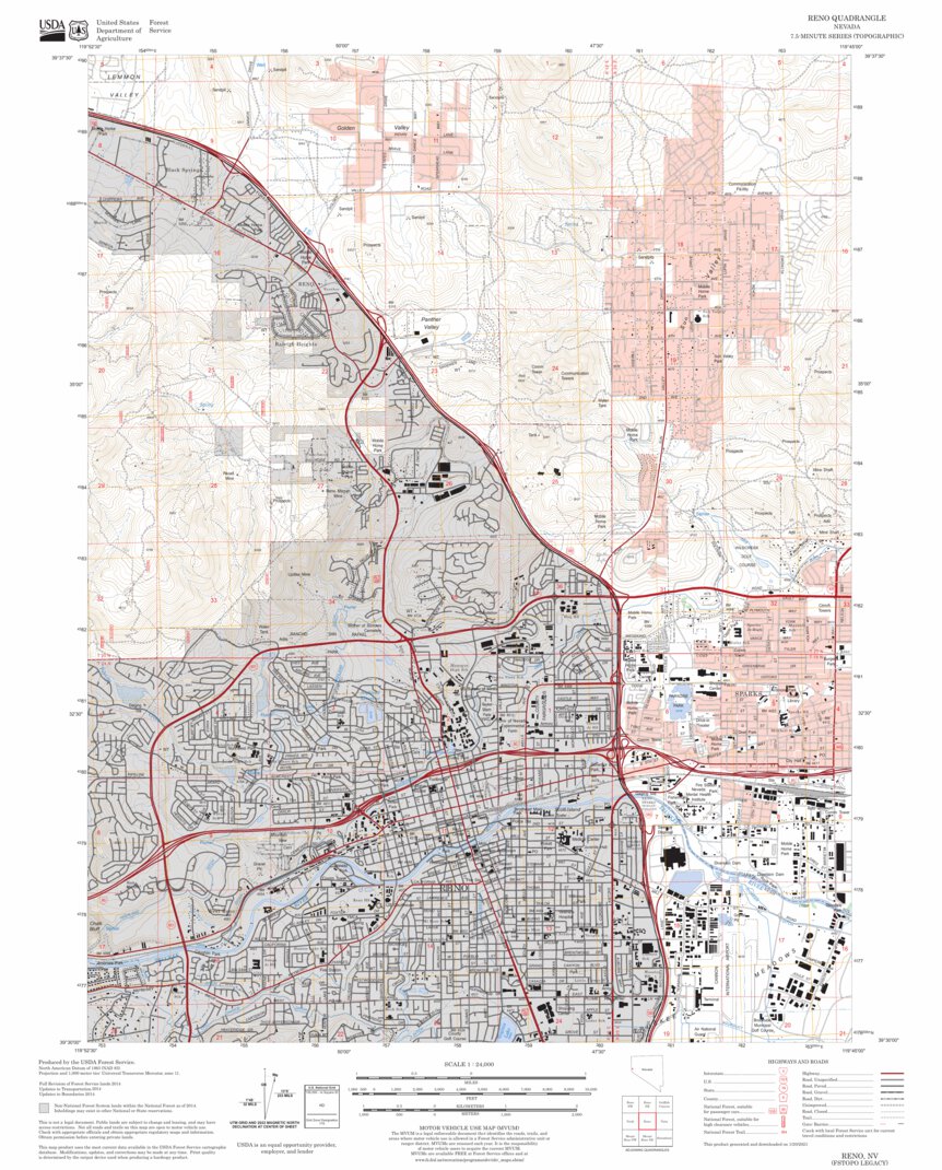Reno, NV FSTopo Legacy Map by US Forest Service - Topo | Avenza Maps