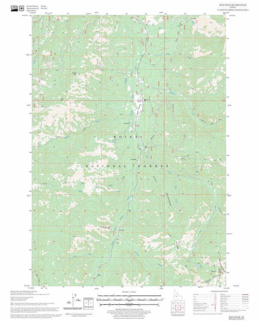 Rice Peak, ID FSTopo Legacy Map by US Forest Service - Topo | Avenza Maps