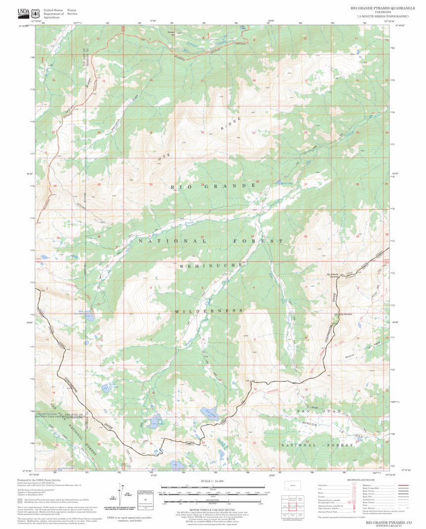 Rio Grande Pyramid, CO FSTopo Legacy Map by US Forest Service - Topo ...