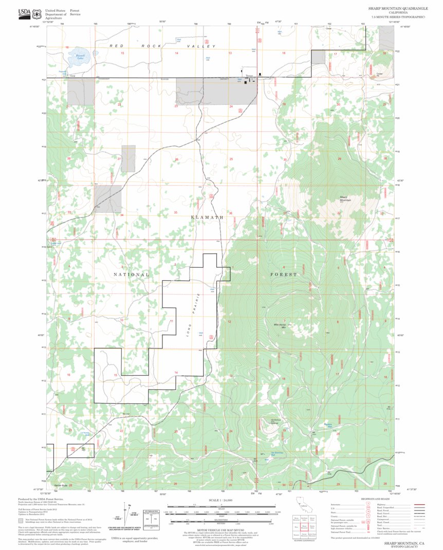 Sharp Mountain, CA FSTopo Legacy Map by US Forest Service - Topo ...