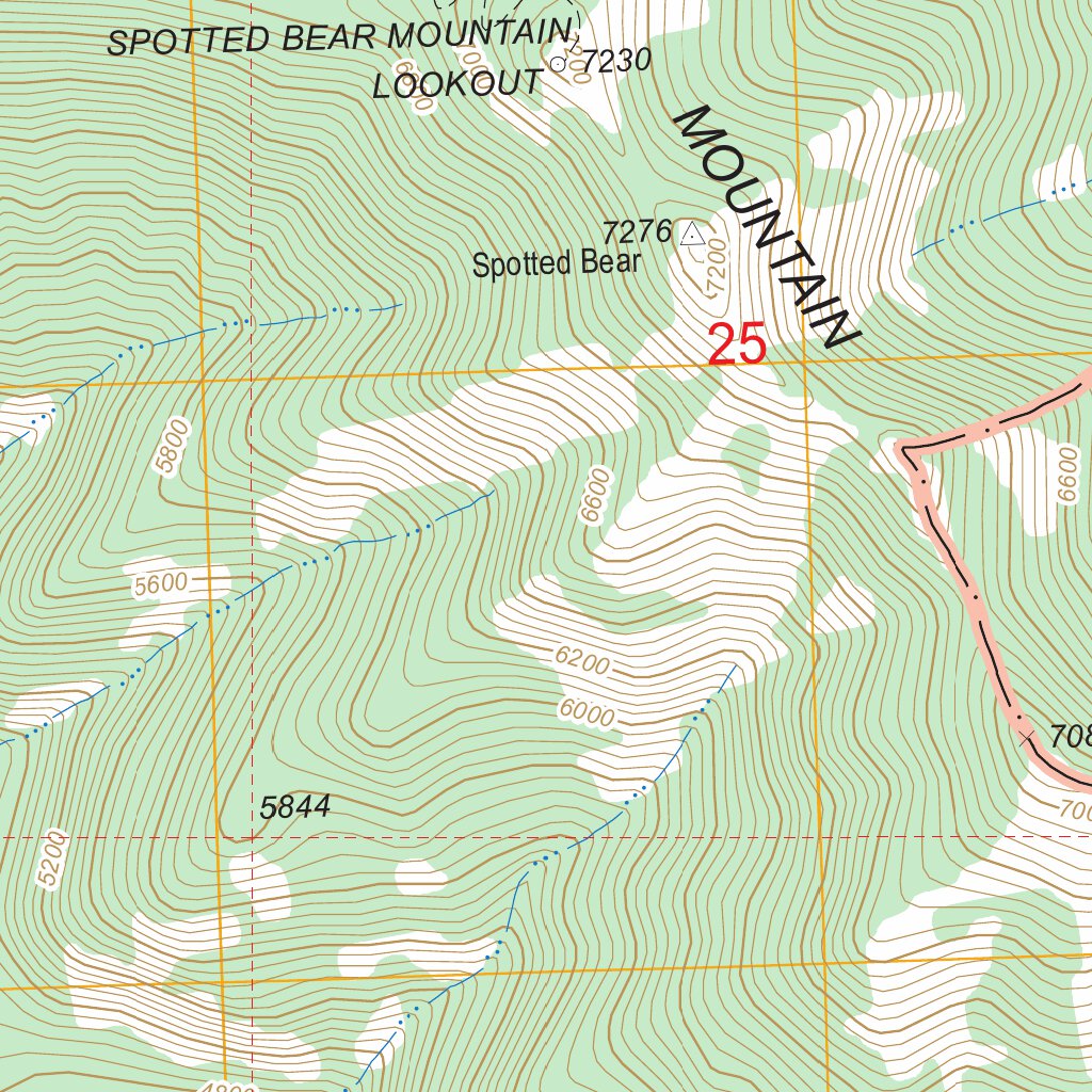 Spotted Bear Mountain, MT FSTopo Legacy Map by US Forest Service - Topo ...