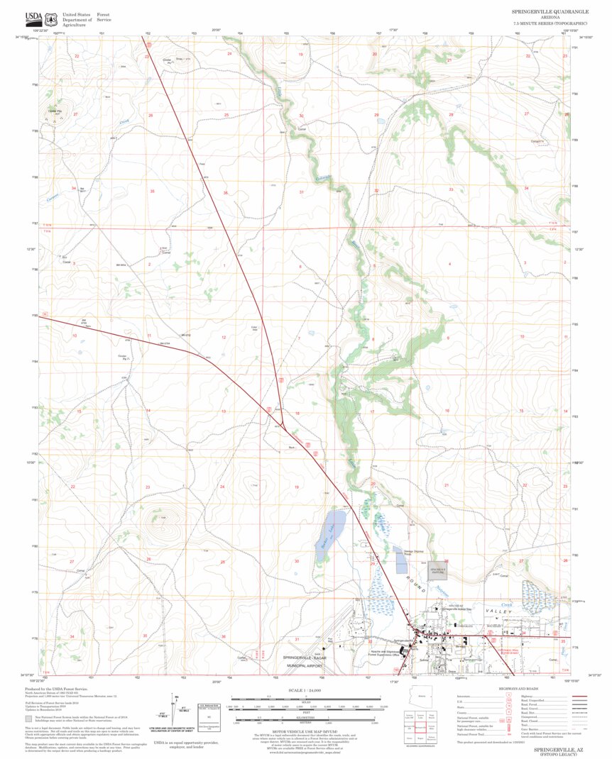 Springerville, AZ FSTopo Legacy Map by US Forest Service - Topo ...