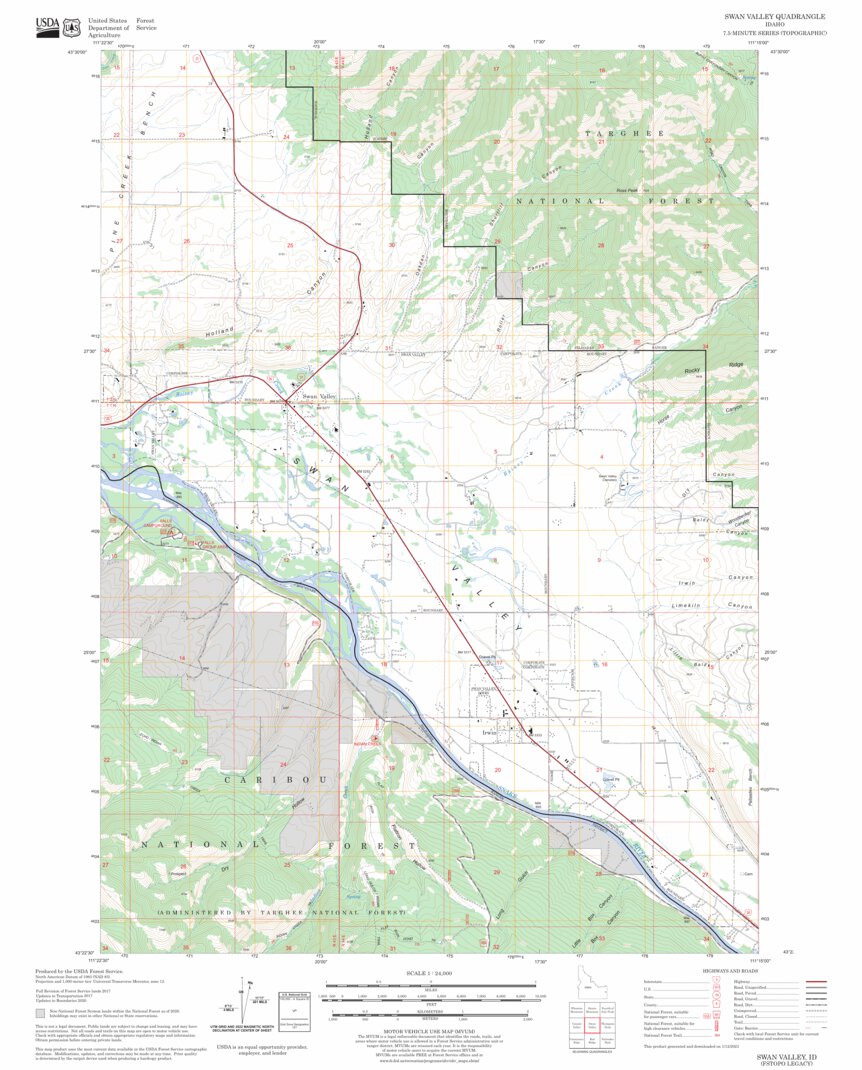 Swan Valley, ID FSTopo Legacy Map by US Forest Service - Topo | Avenza Maps