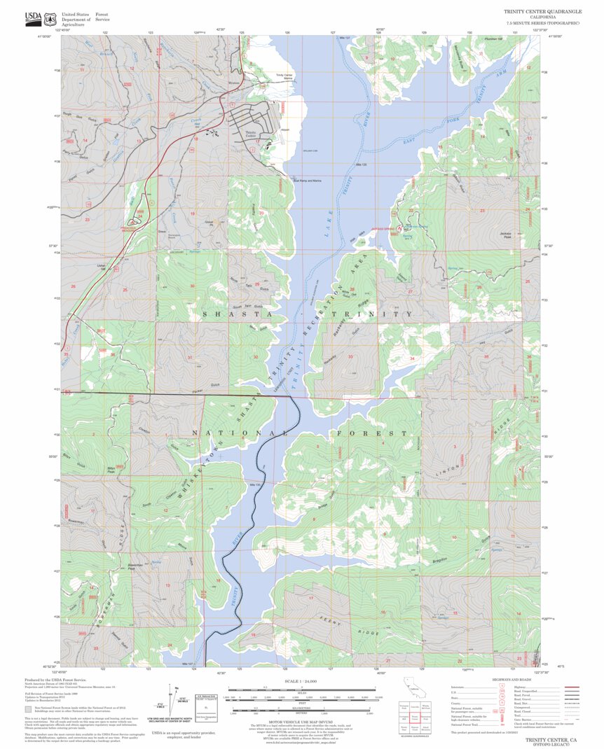 Trinity Rep Map Trinity Center, CA FSTopo Legacy Map by US Forest Service - Topo ...