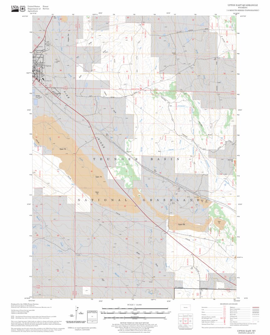 Upton East, WY FSTopo Legacy Map by US Forest Service Topo Avenza Maps