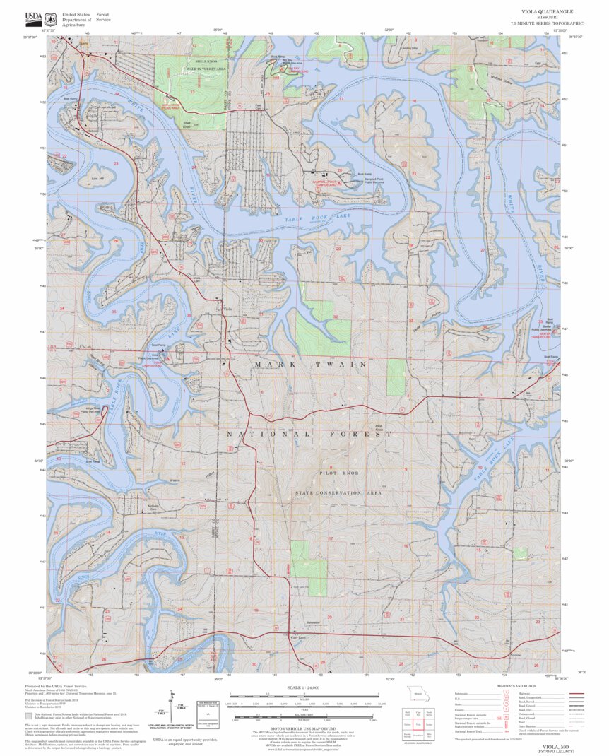 Viola, MO FSTopo Legacy Map by US Forest Service - Topo | Avenza Maps