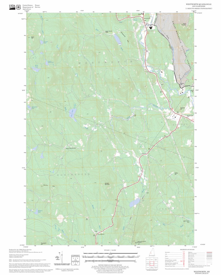 Wentworth, NH FSTopo Legacy Map by US Forest Service - Topo
