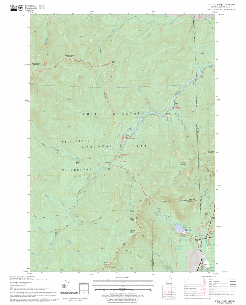 Wild River, NH - ME FSTopo Legacy Map by US Forest Service - Topo ...