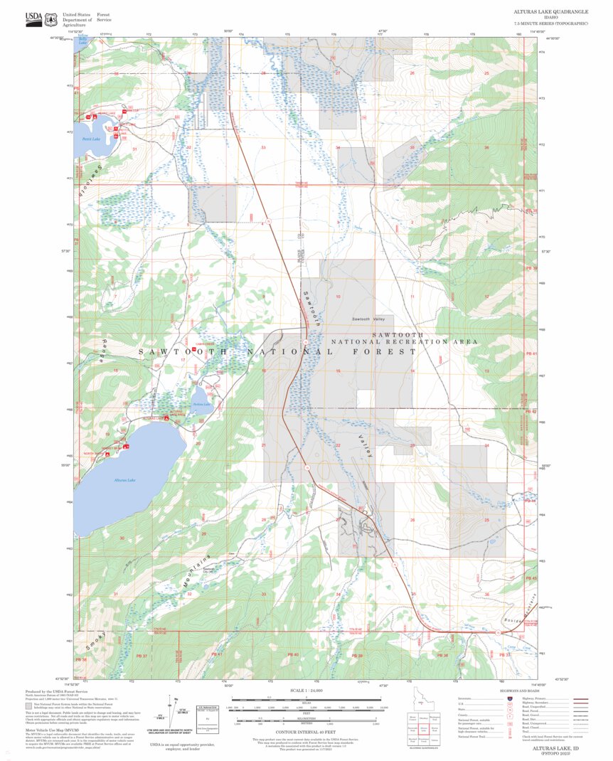 Hunting Alturas Map Alturas Lake, ID FSTopo Map by US Forest Service - Topo | Avenza Maps