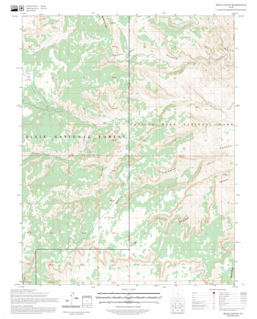 Bear Canyon, UT FSTopo Map by US Forest Service - Topo | Avenza Maps