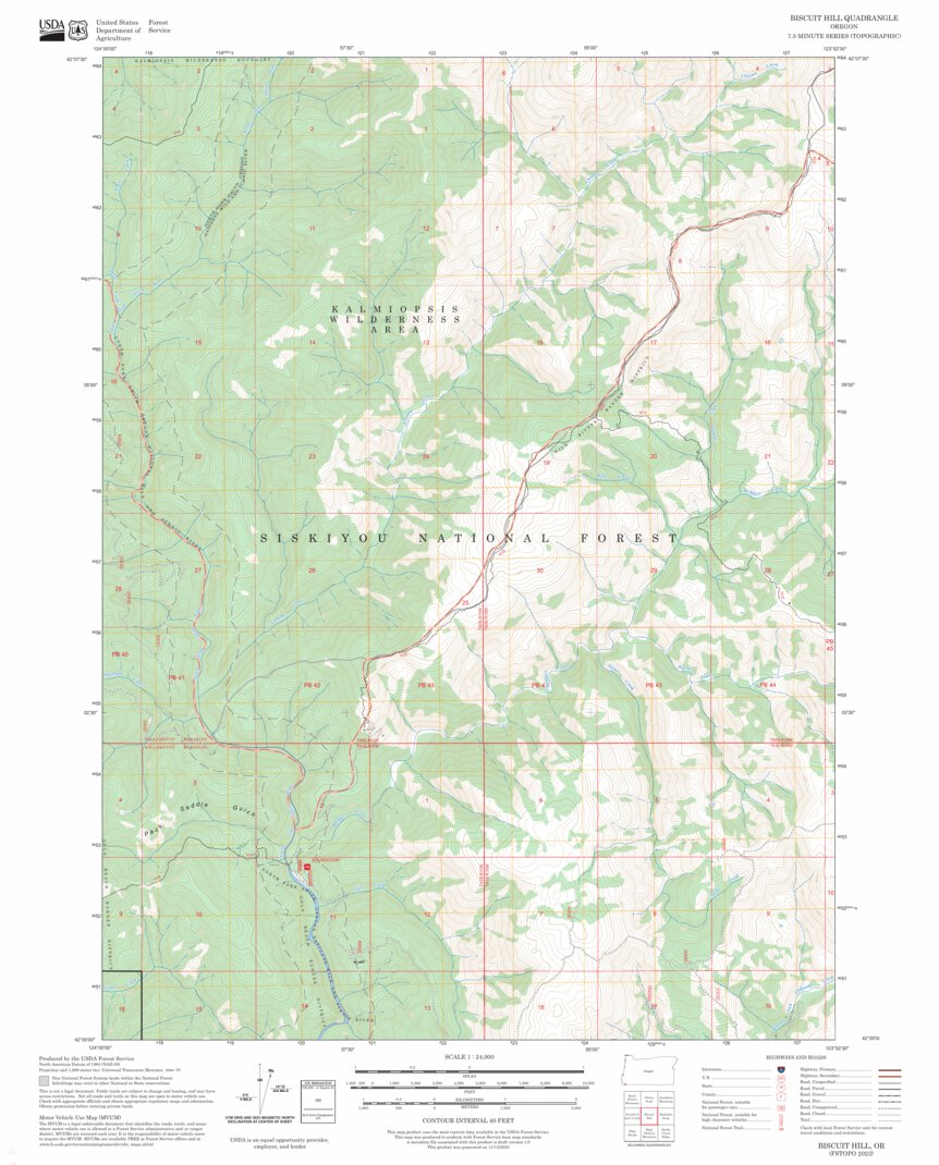 Biscuit Hill, OR FSTopo Map by US Forest Service - Topo | Avenza Maps