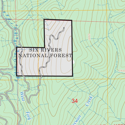 Blue Creek Mountain, CA FSTopo Preview 3