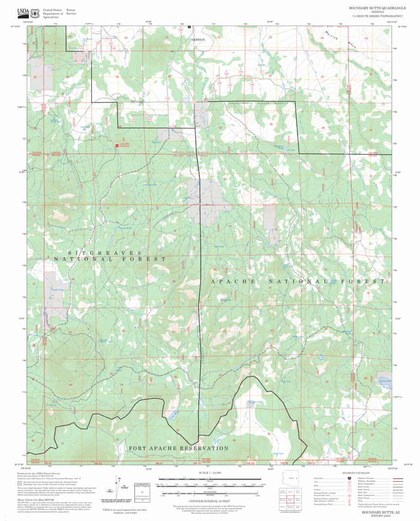 Boundary Butte, AZ FSTopo Map by US Forest Service - Topo | Avenza Maps