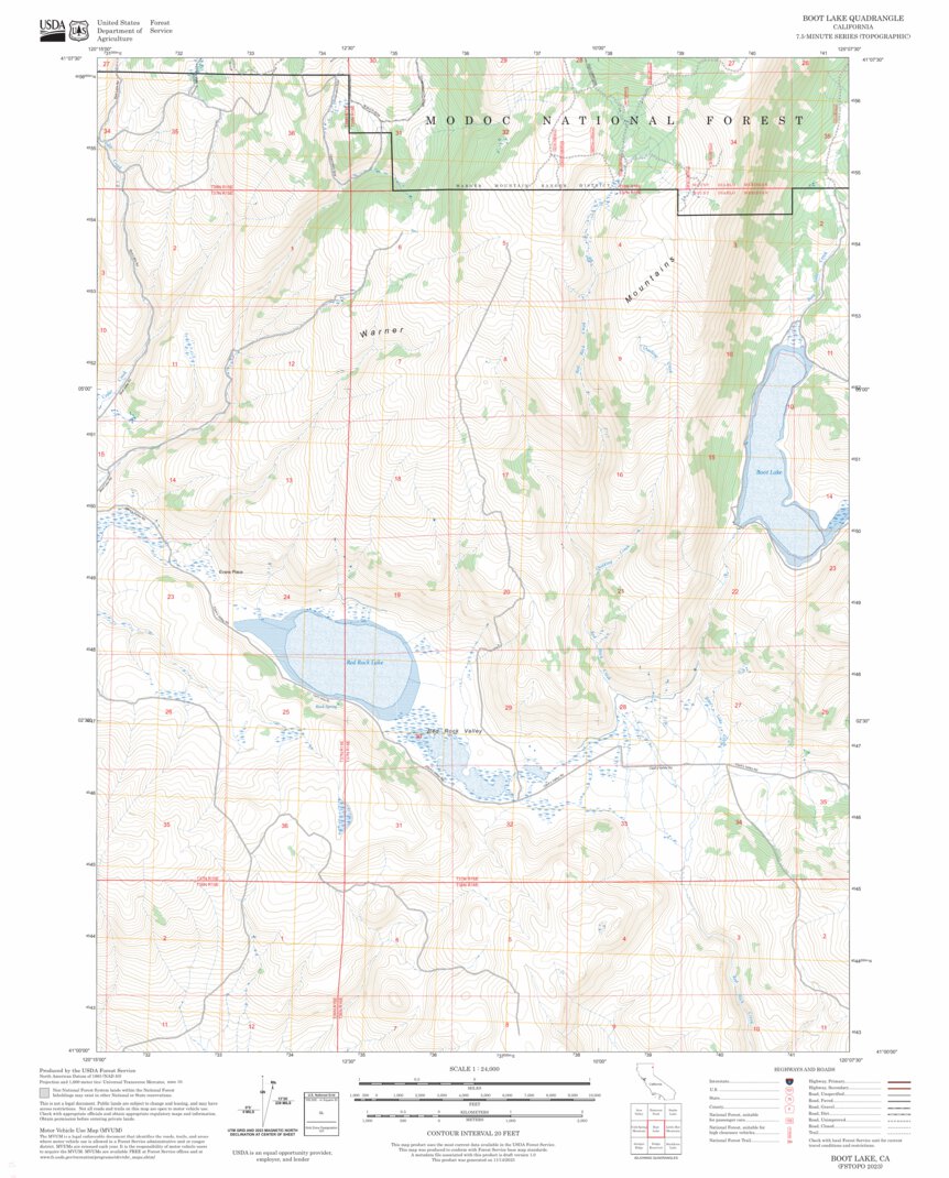 Boot Lake, CA FSTopo Map by US Forest Service - Topo | Avenza Maps
