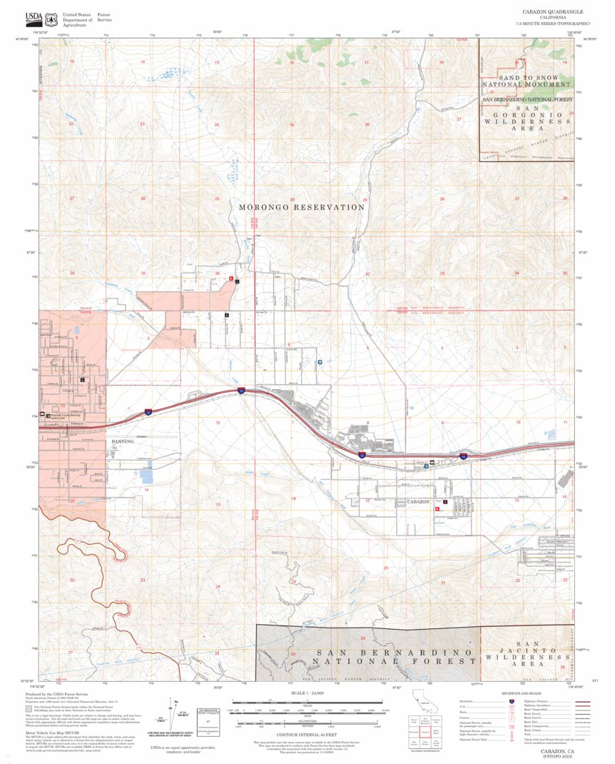 Cabazon, CA FSTopo Map by US Forest Service - Topo | Avenza Maps