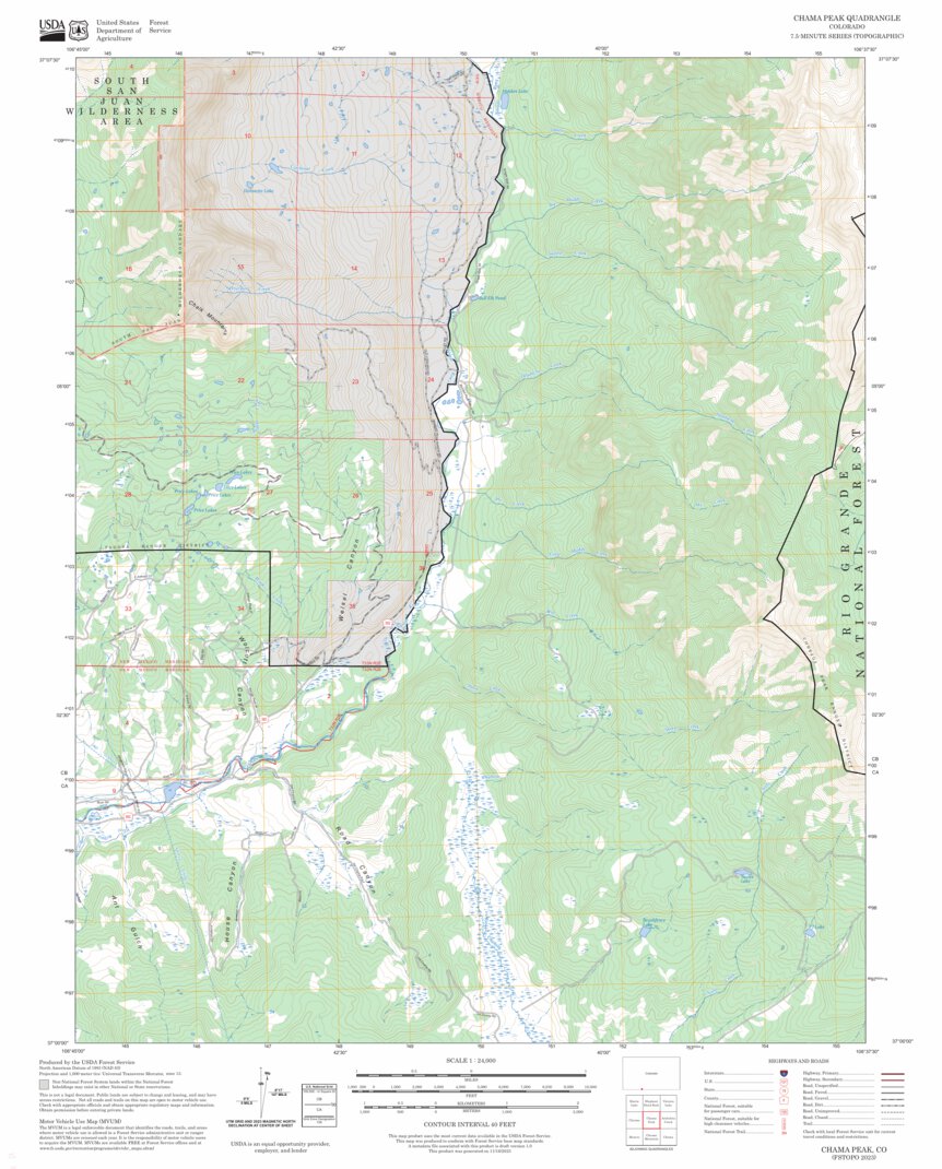Chama Peak, CO FSTopo Map by US Forest Service - Topo | Avenza Maps