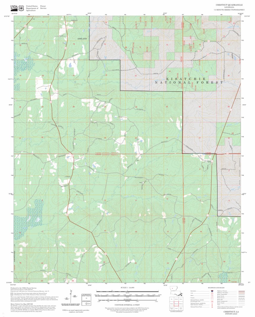 Chestnut, LA FSTopo Map by US Forest Service - Topo | Avenza Maps