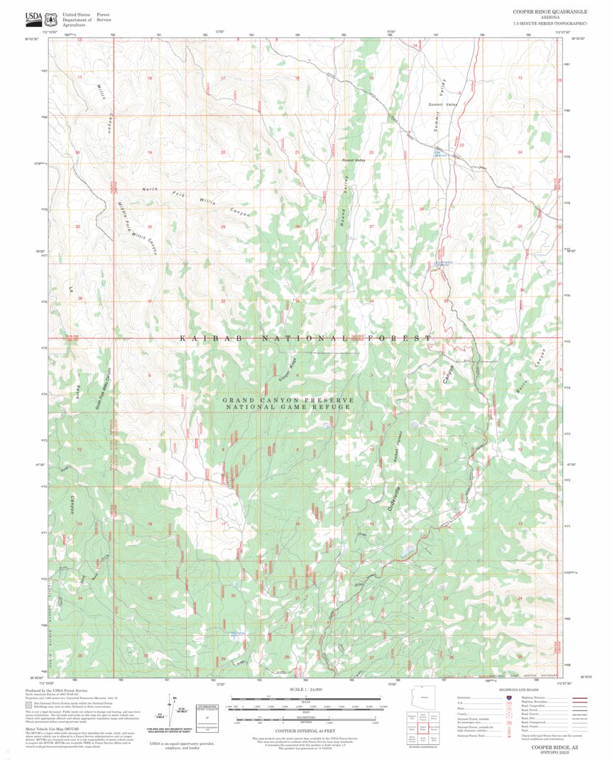 Cooper Ridge, AZ FSTopo Map by US Forest Service - Topo | Avenza Maps